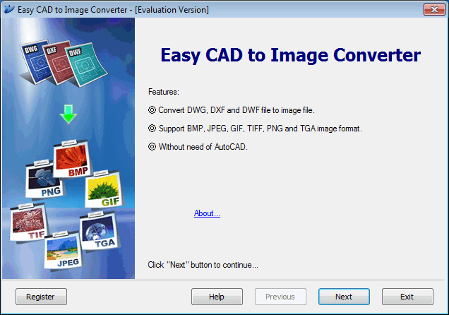 Windows 7 Easy CAD to Image Converter 3.2 full