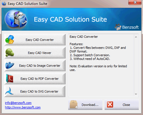 Screenshot of Easy CAD Solution Suite